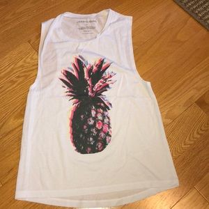 White Pineapple Graphic Tank top